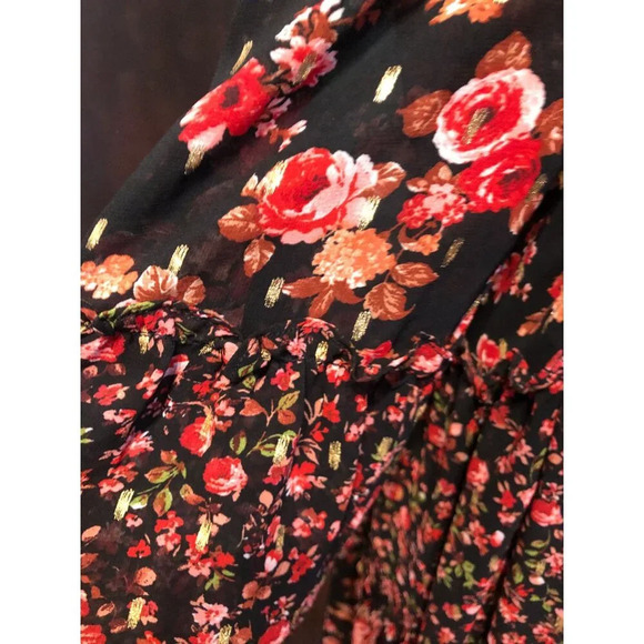 CE CE FLORAL DRESS XS SMOCKED LINED FLIRTY FLOW - Picture 5 of 11